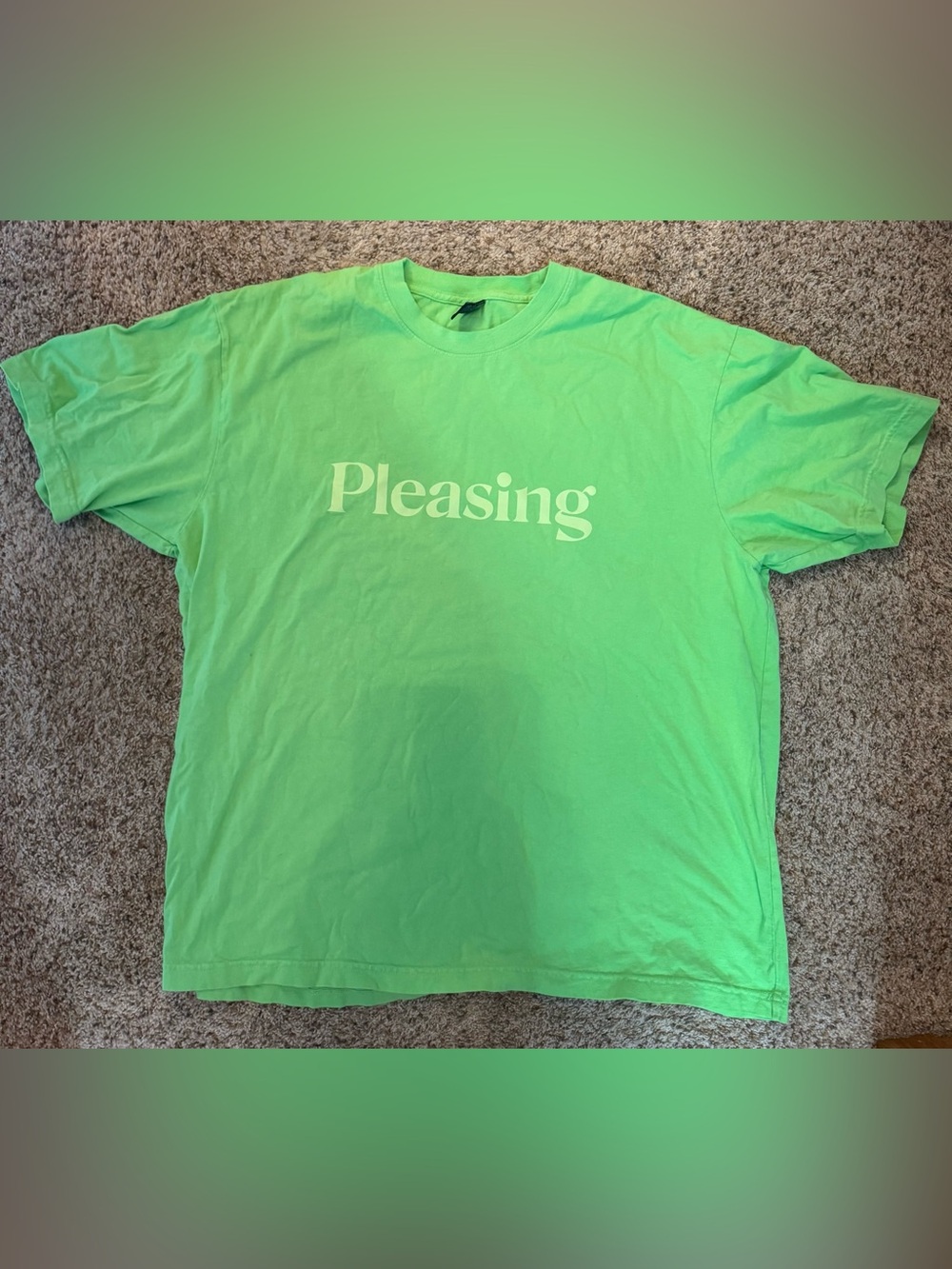 Pleasing Logo Tee - Neon Green Men's Short Sleeve Shirt